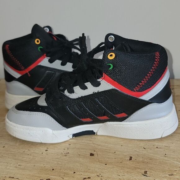 Adidas Drop Step J Black Vivid Red Big Kids Size 3.5 - Picture 4 of 13